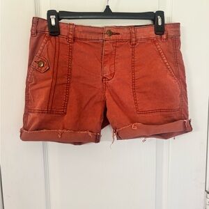 Anthropologie Daughters of the Liberation Women's 27W Red/Orange Cotton Shorts
